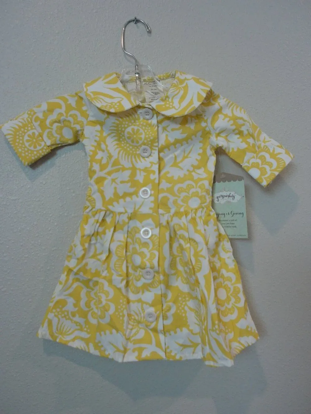 Yellow Floral persnickety Dress -GREAT FOR SISTER SET PICS!